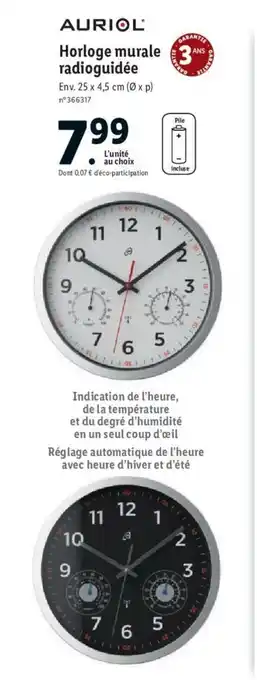 Lidl Horloge murale radioguidée offre