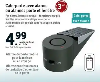 Cale-porte avec alarme ou alarmes porte et fenĂȘtre