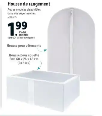 Lidl Housse de rangement offre