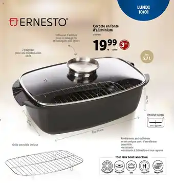 Lidl Cocotte en fonte d'aluminium offre