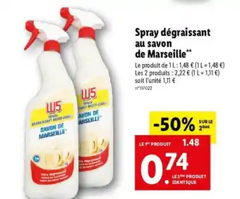 Lidl Spray dégraissant au savon de marseille offre