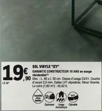 E.Leclerc Brico Sol vinyle "izy" offre