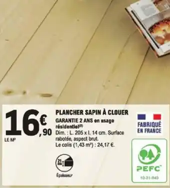 E.Leclerc Brico Plancher sapin à clouer offre