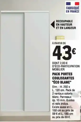 E.Leclerc Brico Pack portes coulissantes offre