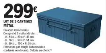 E.Leclerc Brico Lot de 3 cantines métal offre