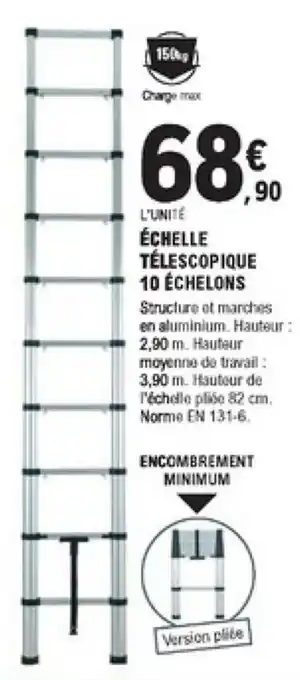 E.Leclerc Brico Échelle télescopique 10 échelons offre