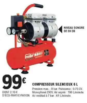E.Leclerc Brico Compresseur silencieux 6 L offre
