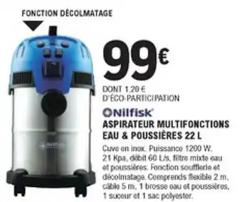 E.Leclerc Brico Aspirateur multifonctions eau & poussières 22 L offre