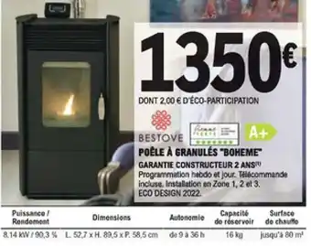 E.Leclerc Brico Poêle à granulés "boheme" offre