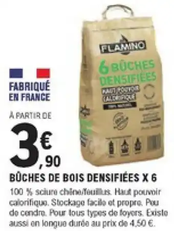 E.Leclerc Brico Bûches de bois densifiées X 6 offre