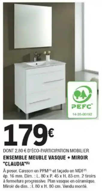E.Leclerc Brico Ensemble meuble vasque offre