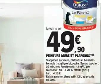 E.Leclerc Brico Peinture murs et plafonds offre