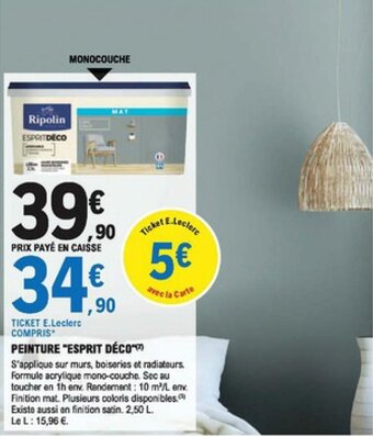E.Leclerc Brico Peinture "esprit déco" offre