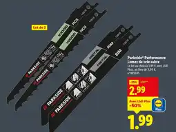 Lidl PARKSIDE Performance Lames de scie sabre offre