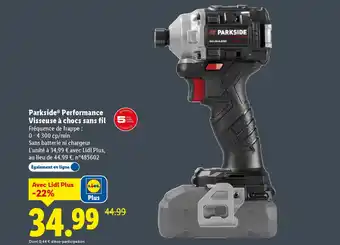 Lidl PARKSIDE Performance Visseuse à chocs sans fil offre