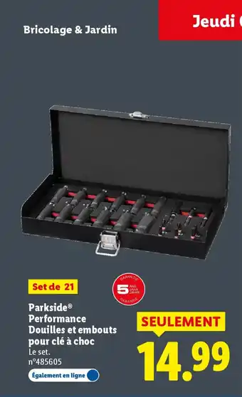 Lidl PARKSIDE Performance Douilles et embouts pour clé à choc offre