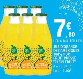 E.Leclerc Jus d'orange des amériques 100% pur fruit pressé offre