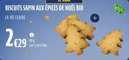 La Vie Claire Biscuits sapin aux épices de noël bio offre