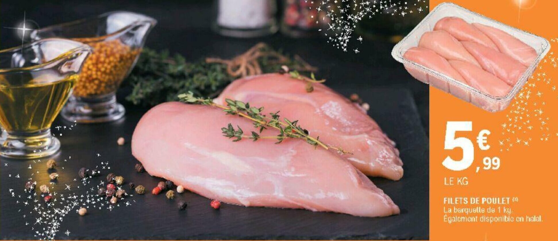 Promo Filets de poulet chez E.Leclerc