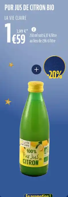 La Vie Claire Pur jus de citron bio offre
