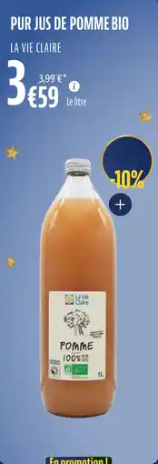 La Vie Claire Pur jus de pomme bio offre