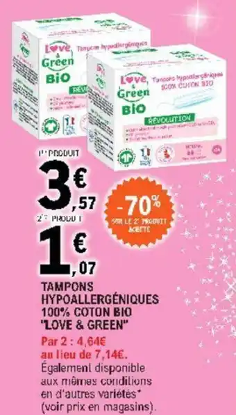 Tampons hypoallergéniques