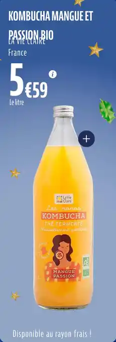 La Vie Claire Kombucha mangue et passion bio offre