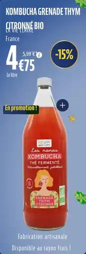 La Vie Claire Kombucha grenade thym citronné bio offre