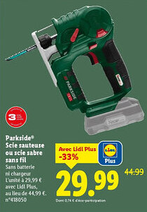 Lidl PARKSIDE Scie sauteuse ou scie sabre offre