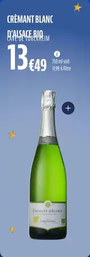 La Vie Claire Crèmant blanc d'alsace bio offre