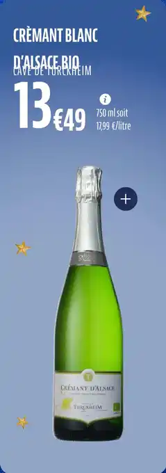 La Vie Claire Crèmant blanc d'alsace bio offre