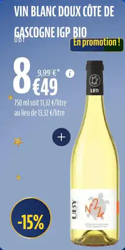 La Vie Claire Vin blanc doux côte de gascogne igp bio offre