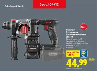 Lidl PARKSIDE Performance Perforateur-burineur sans fil offre
