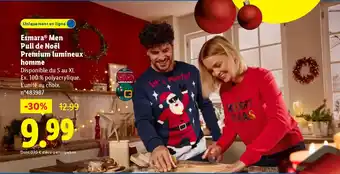 Lidl ESMARA Men Pull de Noël Premium lumineux homme offre