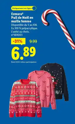 Lidl ESMARA Pull de Noël en maille femme offre