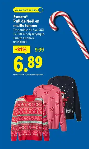 Lidl ESMARA Pull de Noël en maille femme offre
