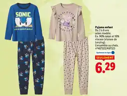 Lidl Pyjama enfant offre