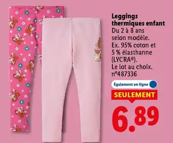 Lidl Leggings thermiques enfant offre