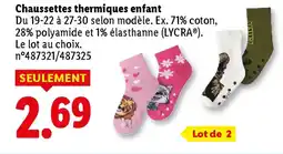 Lidl Chaussettes thermiques enfant offre