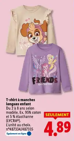 Lidl T-shirt à manches longues enfant offre
