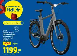 Lidl CRIVIT Vélo Électrique Urbain à Courroie Belt Drive X.3 offre
