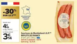 Carrefour Market Saucisses de montbéliard i.g.p. reflets de france offre