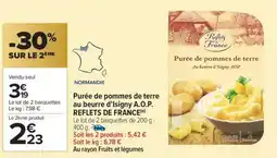 Carrefour Market Purée de pommes de terre au beurre d'isigny a.o.p. reflets de france offre