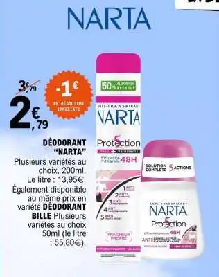 E.Leclerc Déodorant Narta offre