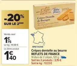 Carrefour Market Crêpes dentelle au beurre reflets de france offre