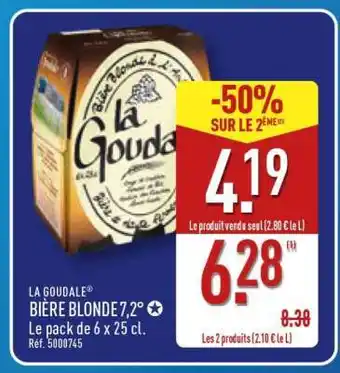 ALDI LA GOUDALE BIÈRE BLONDE 7,2° offre