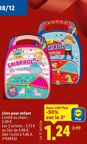 Lidl Livre pour enfant offre