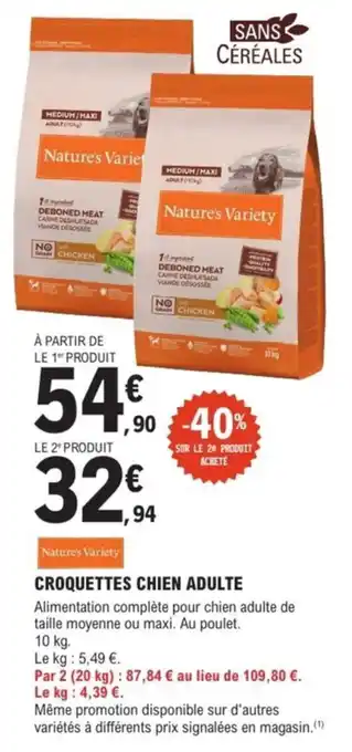 E.Leclerc Brico Nature's variety croquettes chien adulte offre