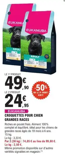 E.Leclerc Brico Eukanuba croquettes pour chien grandes races offre