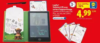 Lidl LUPILU Tablette LCD avec cartes d'apprentissage offre